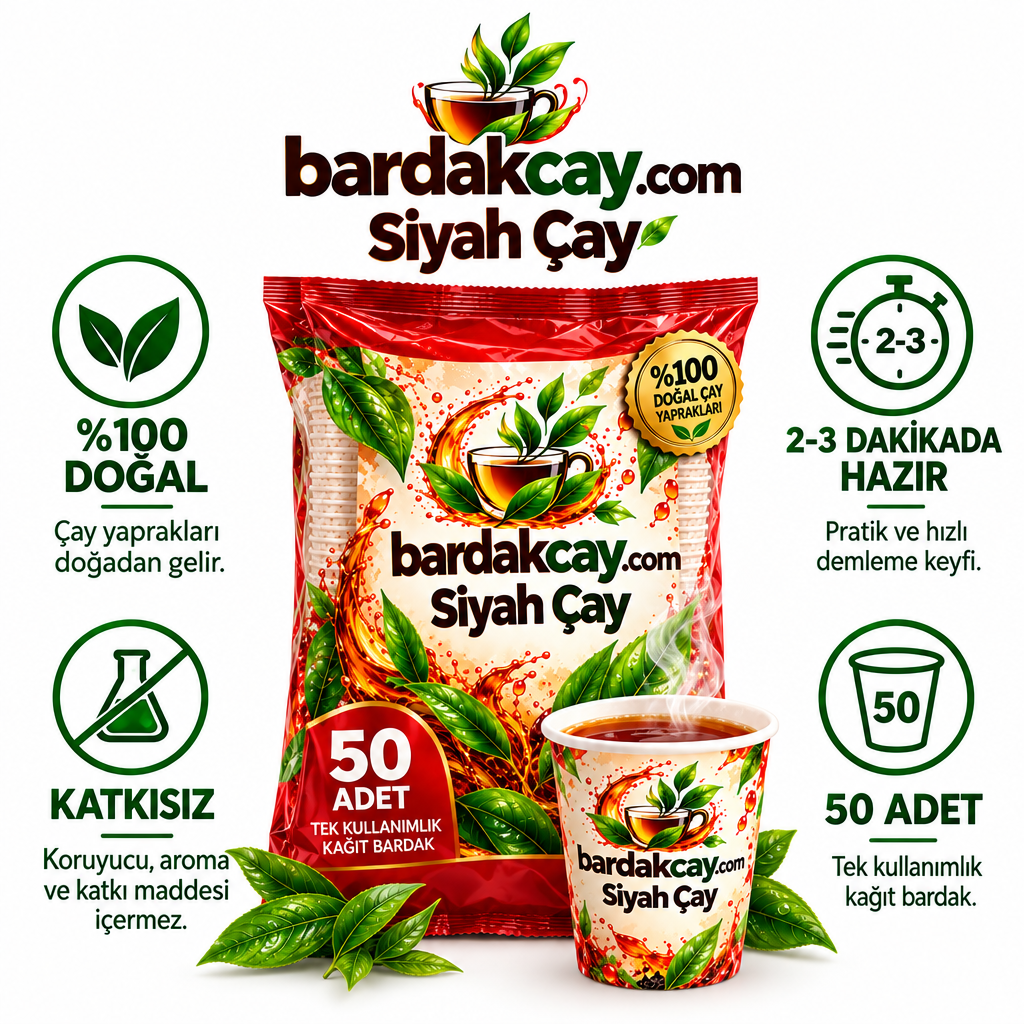 Bardakçay Siyah Çay - 50'li Hazır Bardak Çay